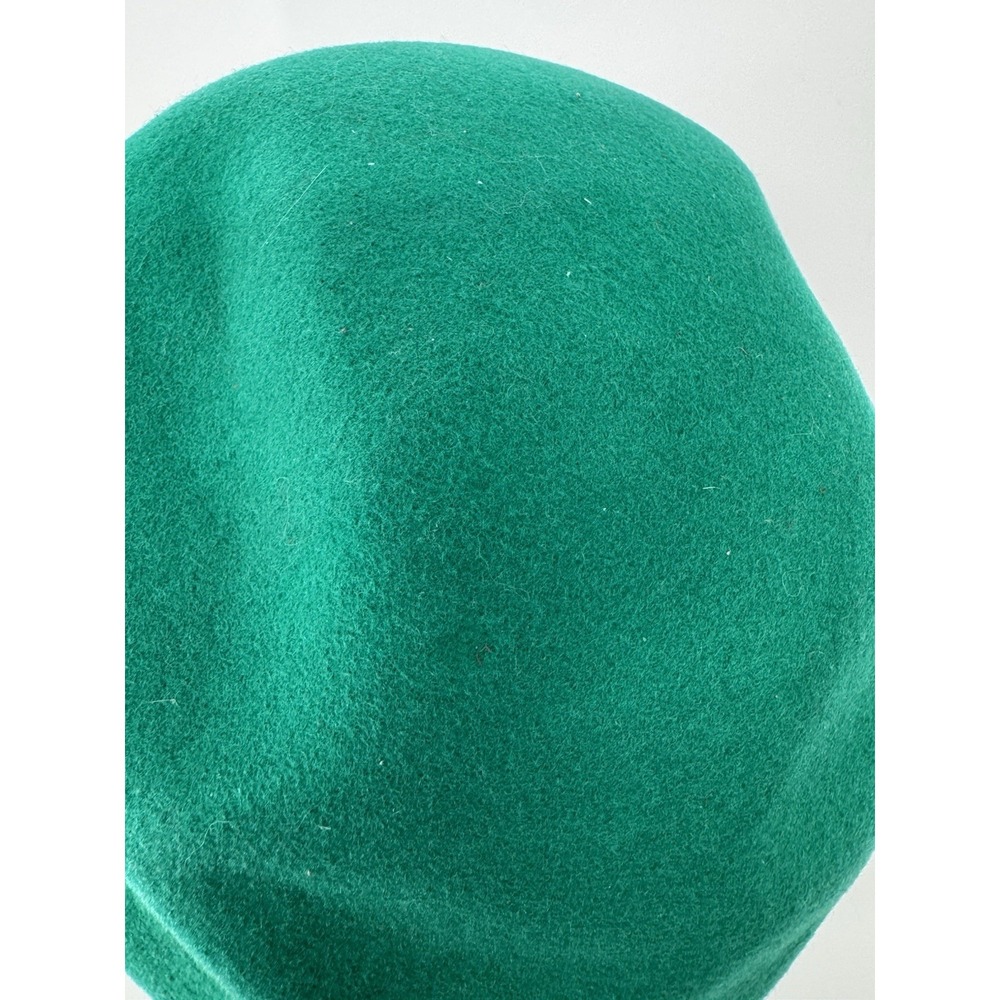 Vintage 60's Oleg Cassini Green Wool Cloche Hat Union Made Equestrian Chic - Picture 8 of 16
